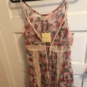 Floral layer tank tunic